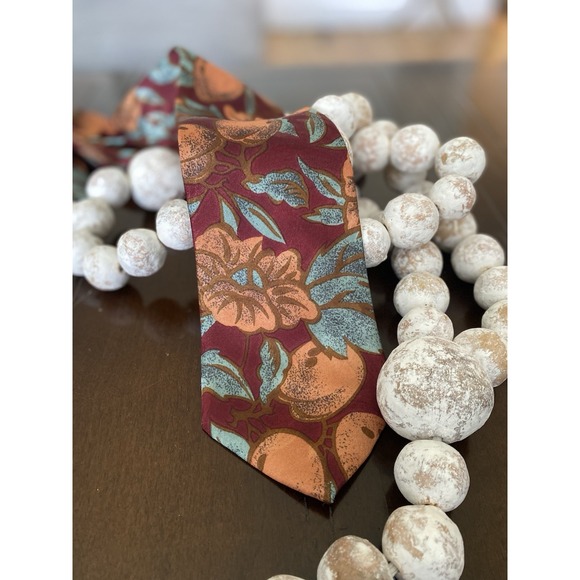Vintage Pierre Balmain Paris Floral Dress Tie Silky Poly Menswear Gift 1970s New - Picture 1 of 16